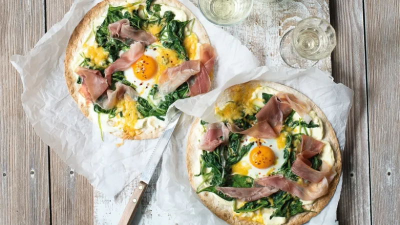 Blesková špenátová pizza