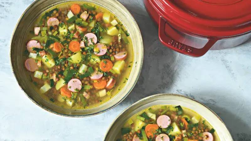 Čočková polévka neboli Linsensuppe