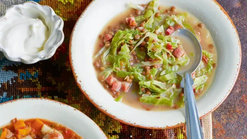 Čočková polévka s kapustou