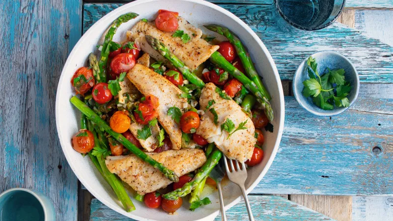 Candát s chřestem a rajčátky