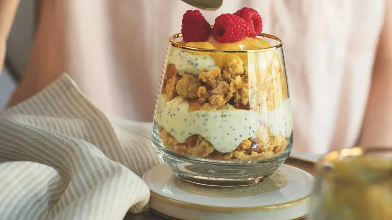 Citronovo-makový cheesecake s mandlovou drobenkou