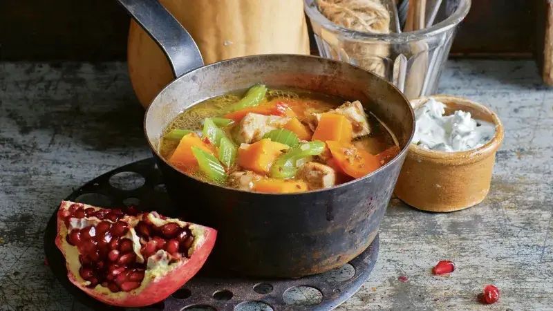 Dýňová polévka s kuřetem