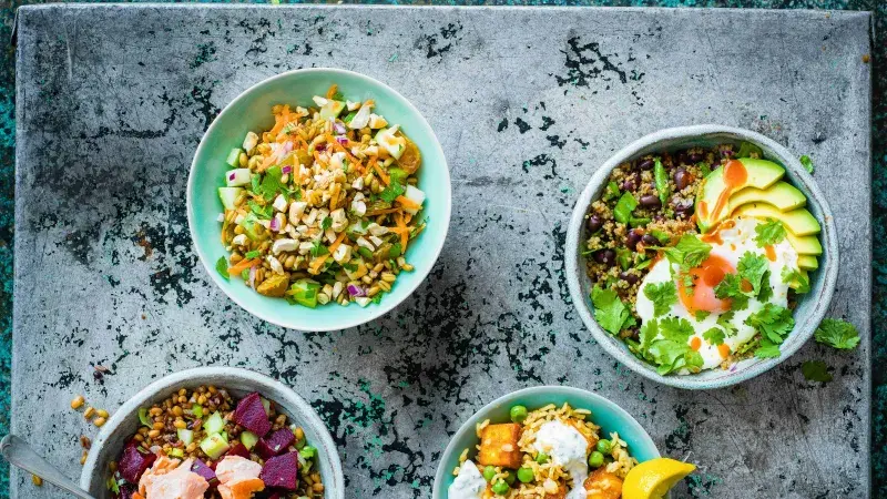 Freekeh, quinoa, obiloviny, rýže