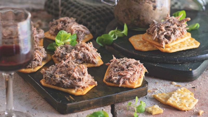 Husí paštika à la rillettes