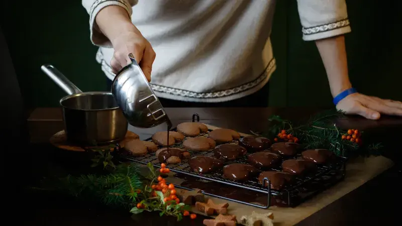 Plněná perníková srdíčka