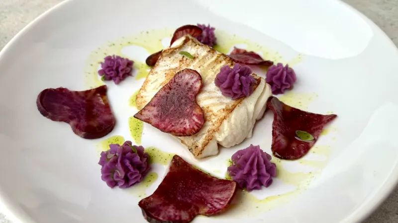 Treska s fialovými batáty