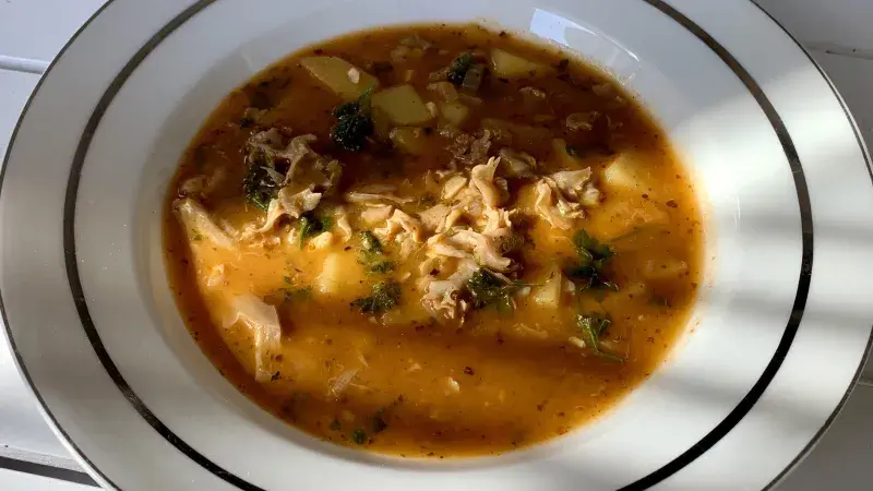 Dršťková polévka z kotrče