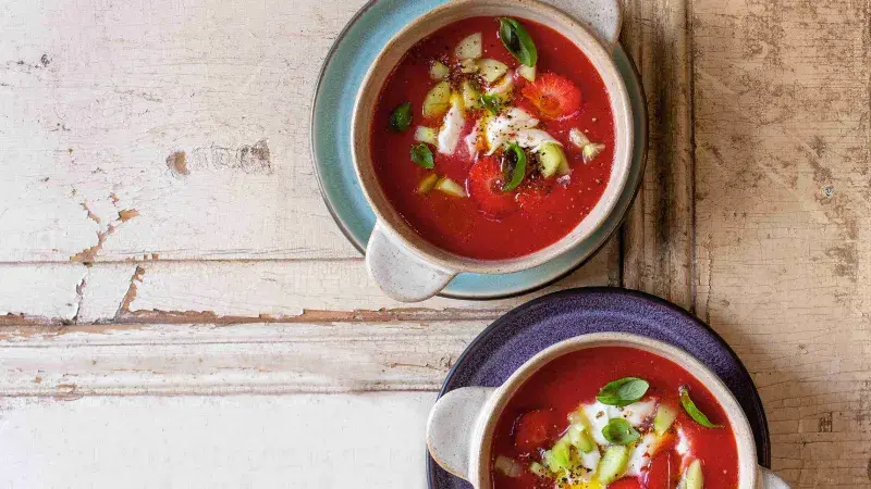 Jahodové gazpacho