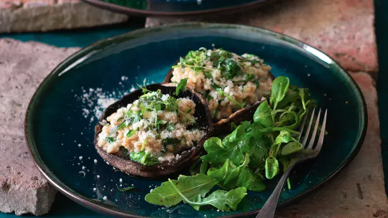 Kroupové rizoto & žampiony