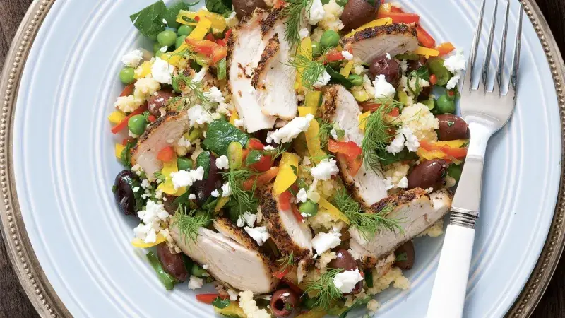 Kuře s kuskusem a tzatziki