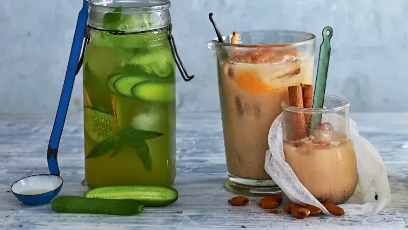Ledový zelený čaj s okurkou