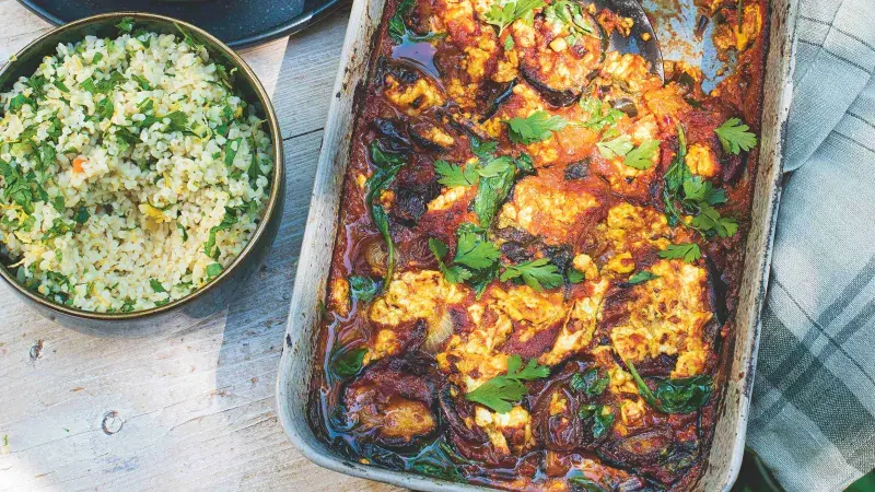 Lilek zapečený s fetou