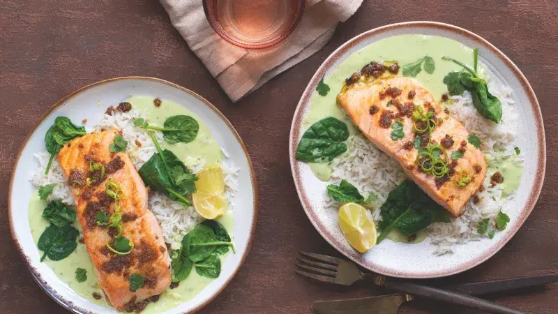 Losos s kari omáčkou