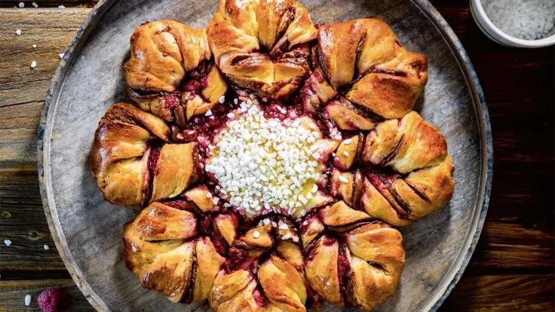 Malinovo-nugátový květ