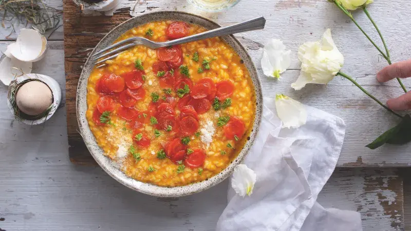 Mrkvové rizoto s glazovanou mrkvičkou