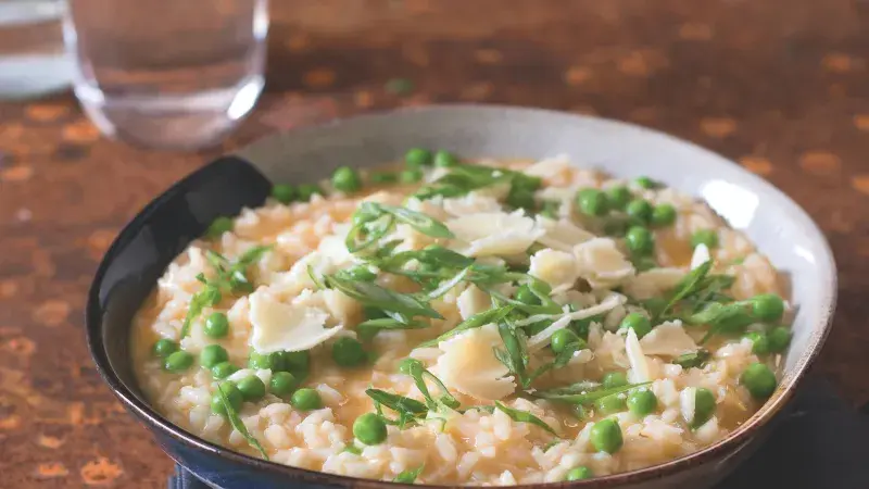 Mrkvové rizoto s hráškem