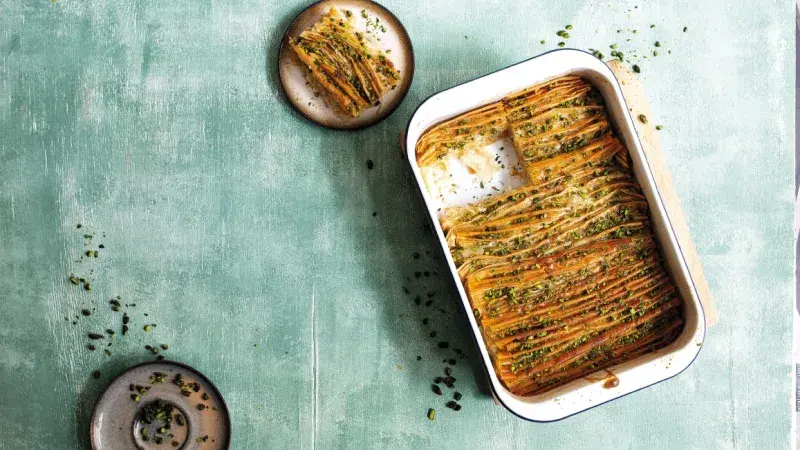 Nařasený filo dezert