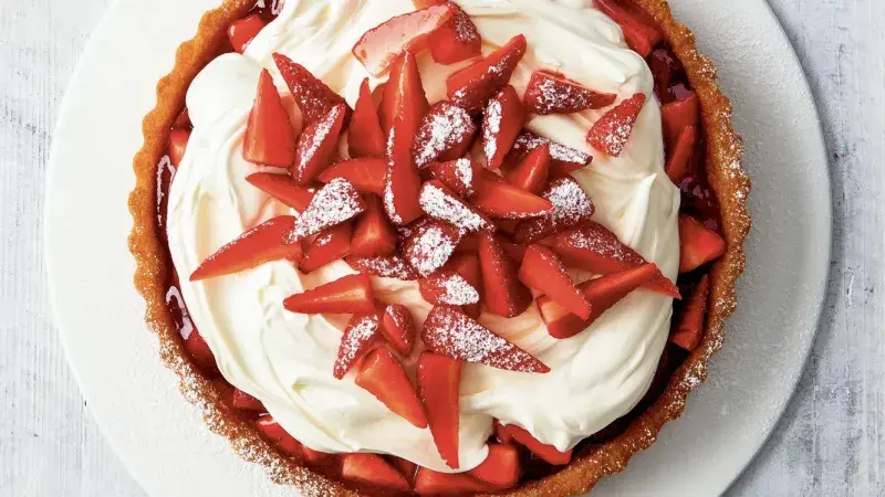 Nepečený jahodový koláč