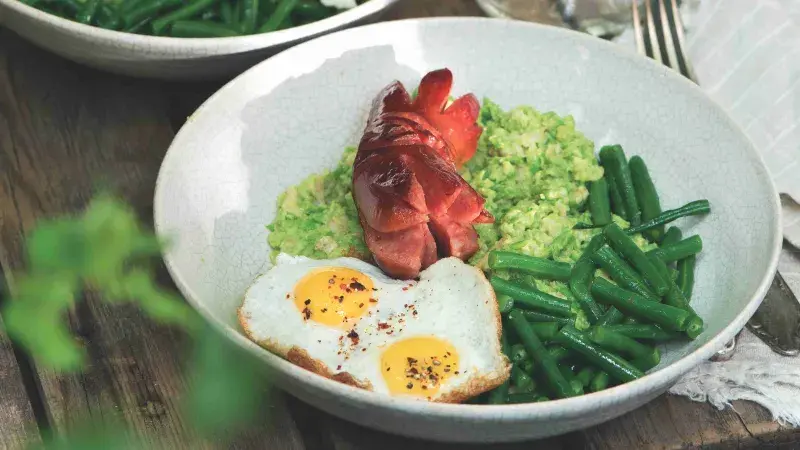 Ovesná kaše s hráškem a fazolkami