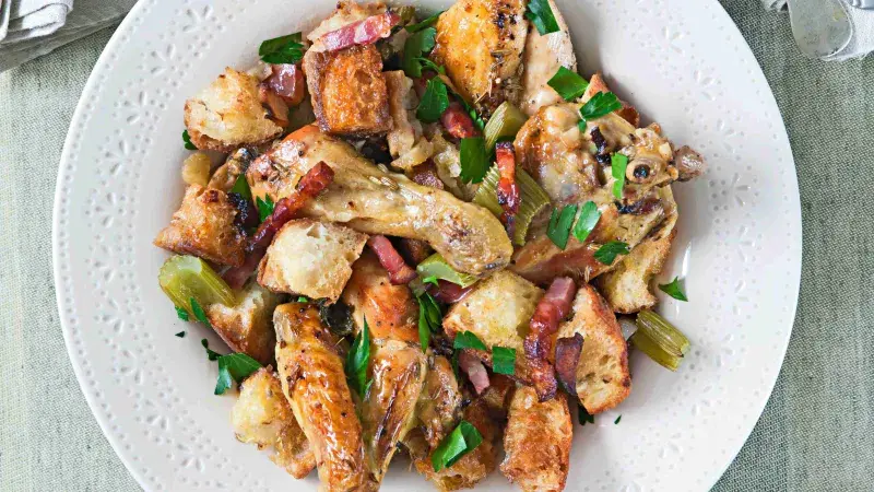 Pečené kuře s nádivkou naruby