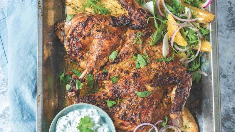 Pečené kuře tandoori & salát s fenyklem a pomerančem