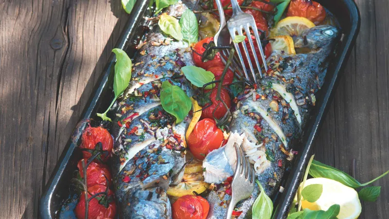 Pečený pstruh s bylinkami