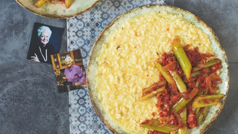 Rizoto s řapíkatým celerem a pancettou