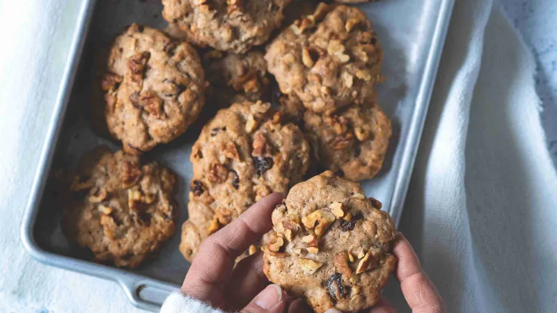 Sádlové sušenky s rozinkami a vločkami