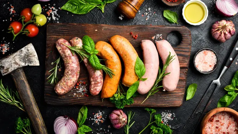 Různé druhy klobás