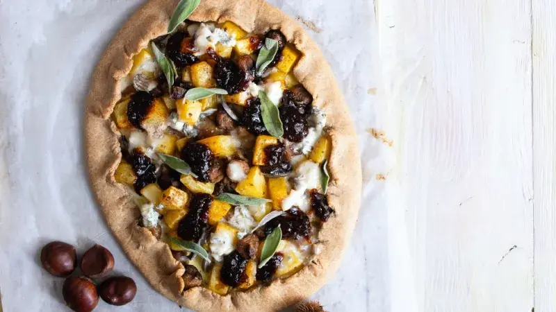 Slaná dýňovo-kaštanová galetka