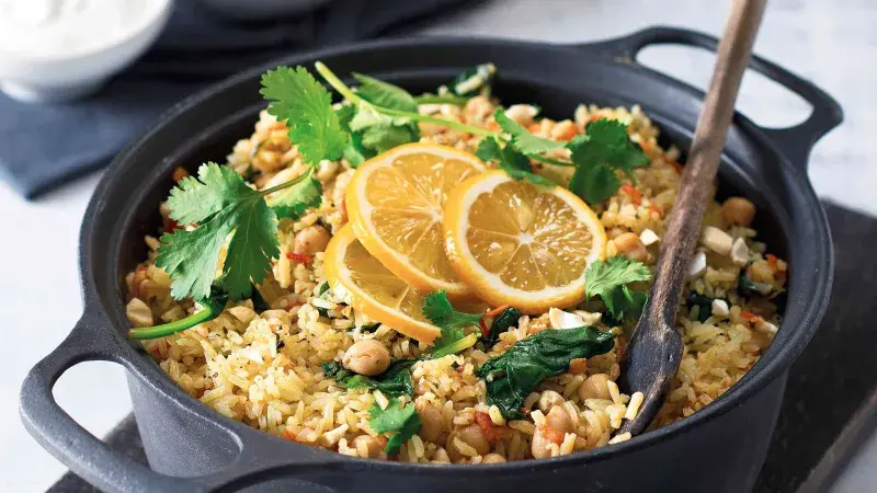 Špenátová rýže z 1 hrnce