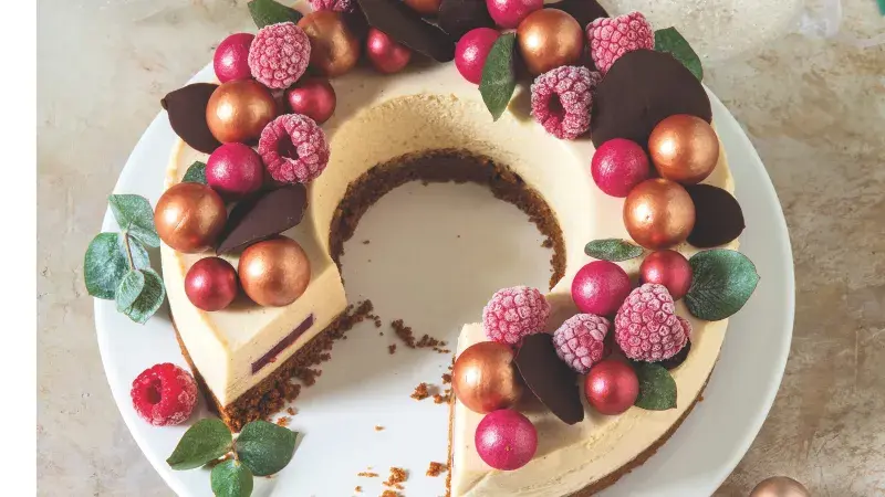 Vánoční věnec z bílé čokolády s Baileys