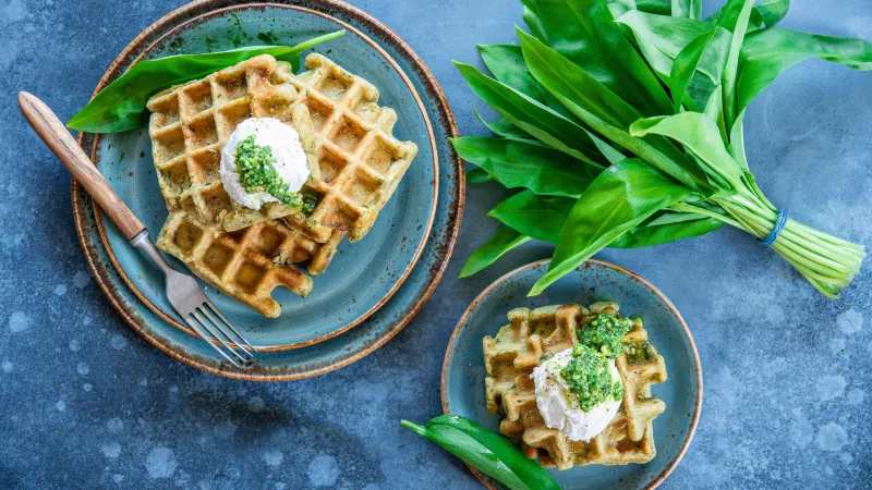 Vafle s medvědím česnekem