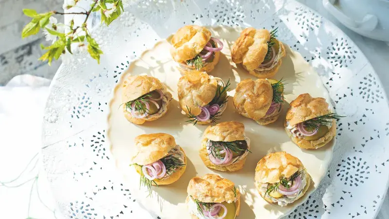 Větrníčky s pěnou s uzeného pstruha