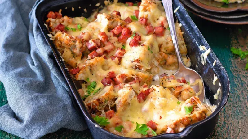 Zapékané vídeňské knedlíky se sýrem