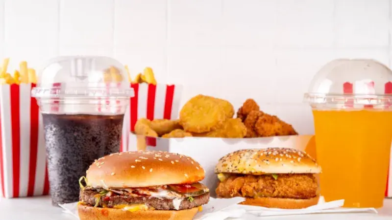 Fast food hranolky burger