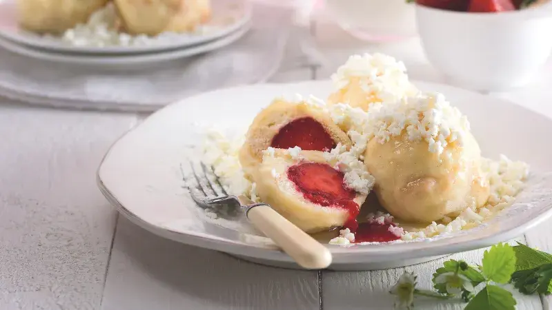 Tvarohové knedlíky s jahodami