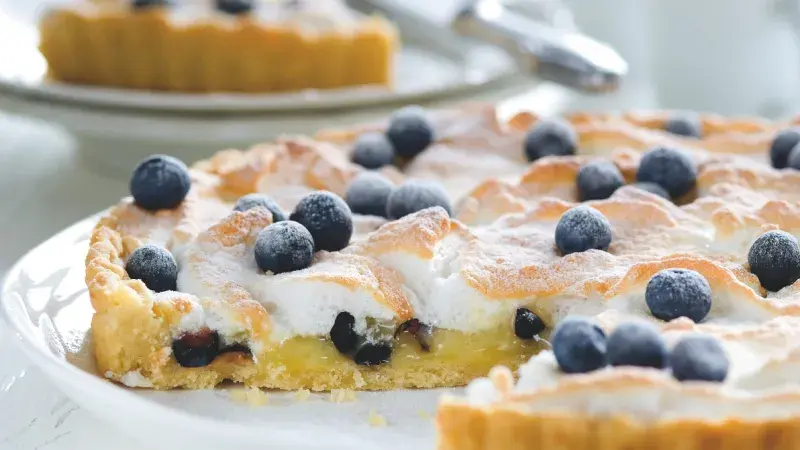 Citronový pusinkový koláč s ovocem