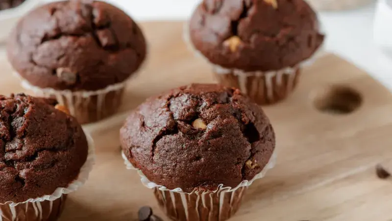 Muffiny s trojí čokoládou