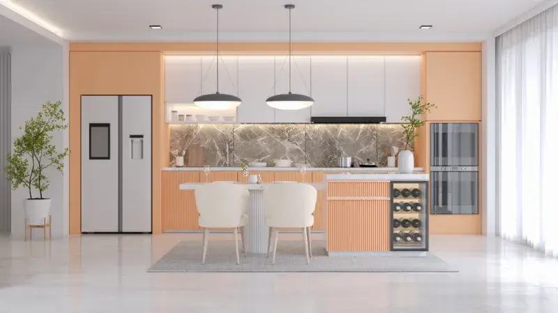 Peach fuzz kuchyňská linka