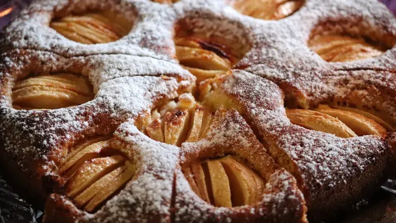 Jablkový koláč s ořechy a kokosem