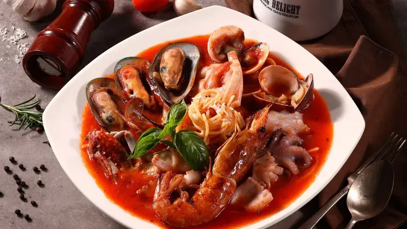 Rychlé špagety s mořskými plody