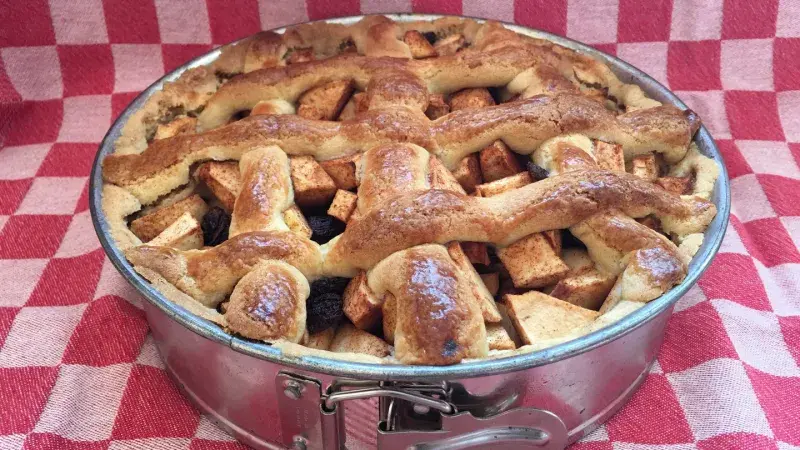 Kynutý koláč s rebarborou, meruňkami a tvarohem