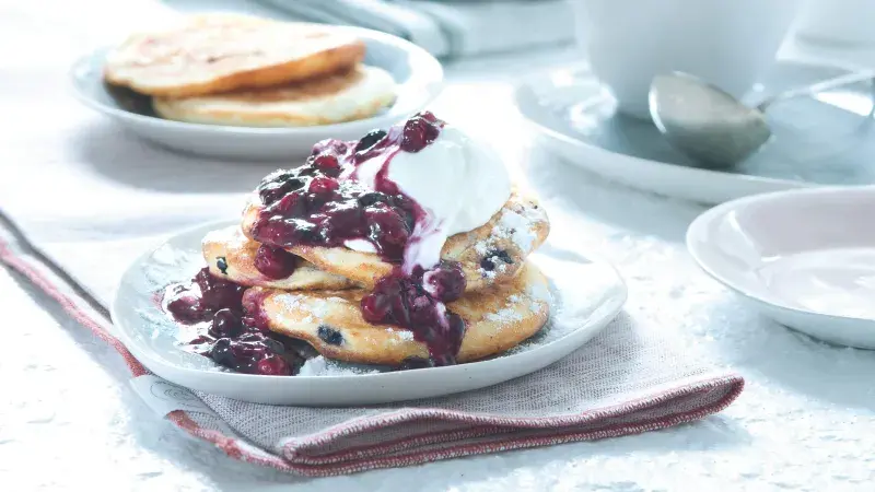 Ricottovo-tvarohové lívanečky s borůvkami