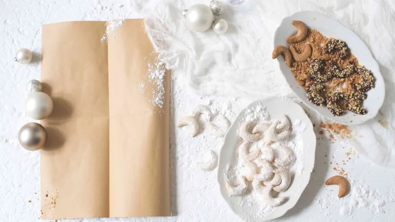 Křehké vanilkové rohlíčky