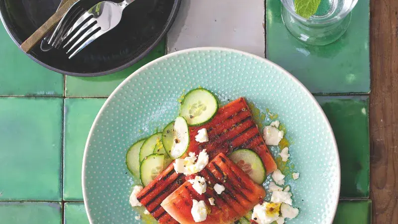 Halloumi špízy s melounem