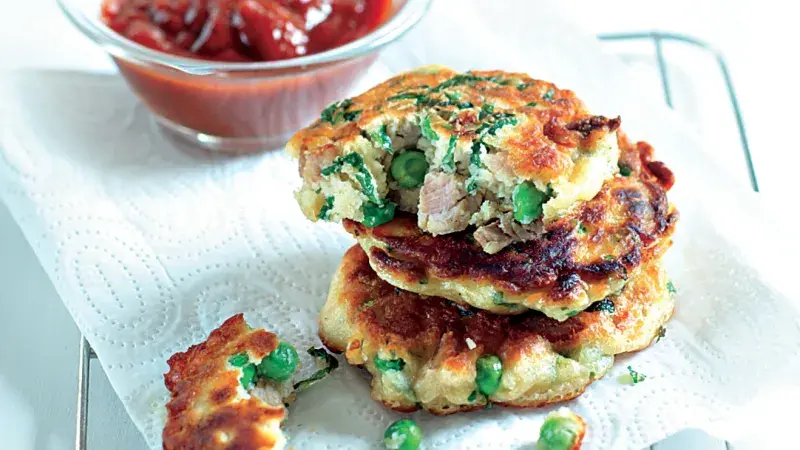 Smaženky s jehněčím, hráškem a mátou