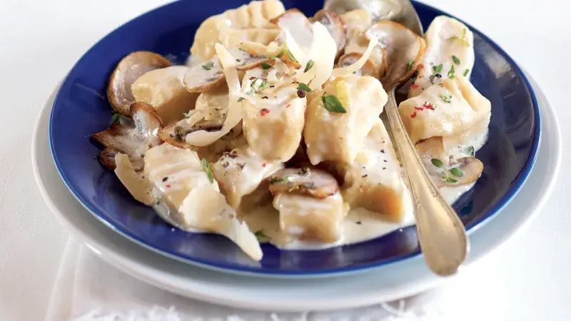 Smetanovo-houbové gnocchi