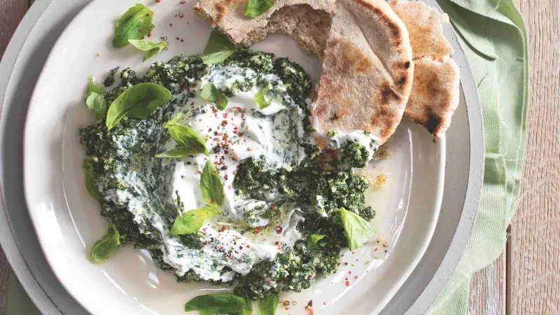 Špenátovo-mandlový dip