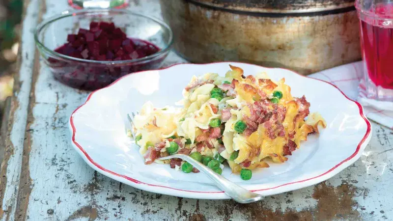 Šunkofleky s hráškem